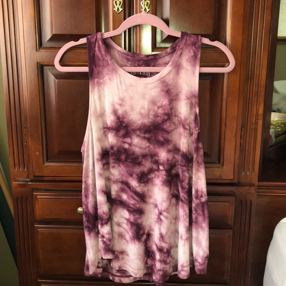 Maroon Tie Dye American Eagle Sleeveless Top